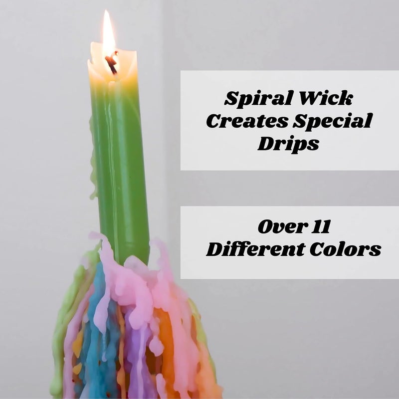 Candlestock Hippie Dippy Drip Candles - Pack of 11 Dripping Taper Candles - Wine Bottle Melting Candles (Orange) - Image 3